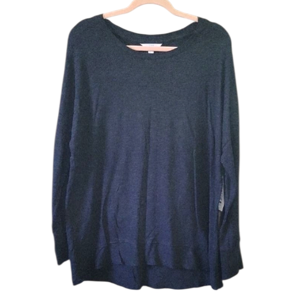 NWT Time & Tru Black Heathered Oversized Lightweight Tunic - Size L